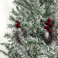 Pre Lit Xmas Tree Artificial Christmas 4 Piece Set,Garland, Wreath And Set Of 2 Entrance Trees X Mas Retro White Vinyl