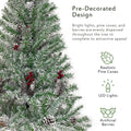 Pre Lit Xmas Tree Artificial Christmas 4 Piece Set,Garland, Wreath And Set Of 2 Entrance Trees X Mas Retro White Vinyl