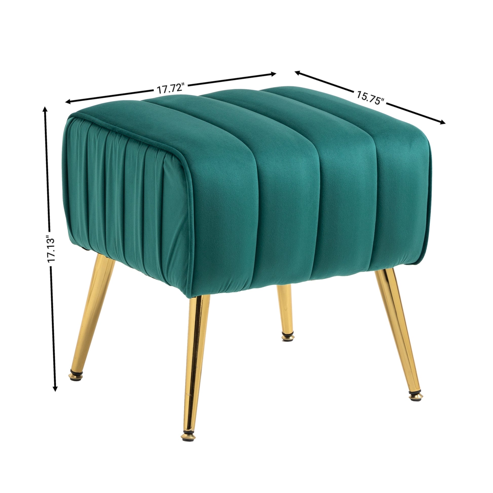 Velvet Accent Chair With Ottoman, Modern Tufted Barrel Chair Ottoman Set For Living Room Bedroom, Golden Finished, Christmas Green Green Foam Velvet