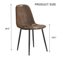 A Set Of 4 Modern Medieval Style Restaurant Cushioned Side Chairs, Equipped With Soft Cushions And Black Metal Legs, Suitable For Kitchens, Lounges, And Farmhouses. B0501A Brown Foam Metal