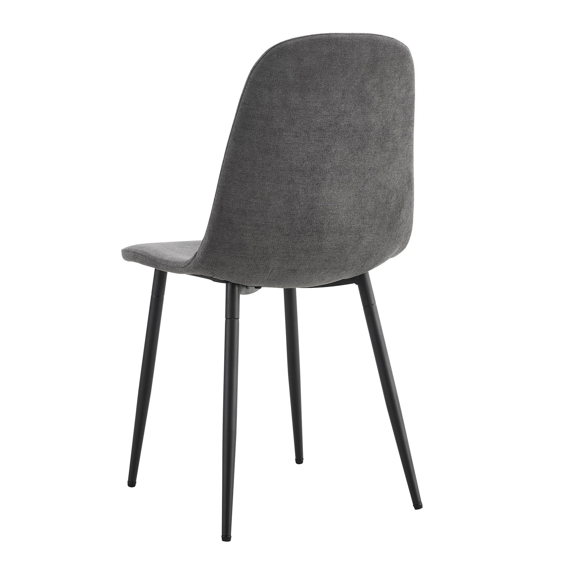 A Set Of 4 Modern Medieval Style Restaurant Cushioned Side Chairs, Equipped With Soft Cushions And Black Metal Legs, Suitable For Kitchens, Lounges, And Farmhouses. B0501A Dark Gray Foam Metal