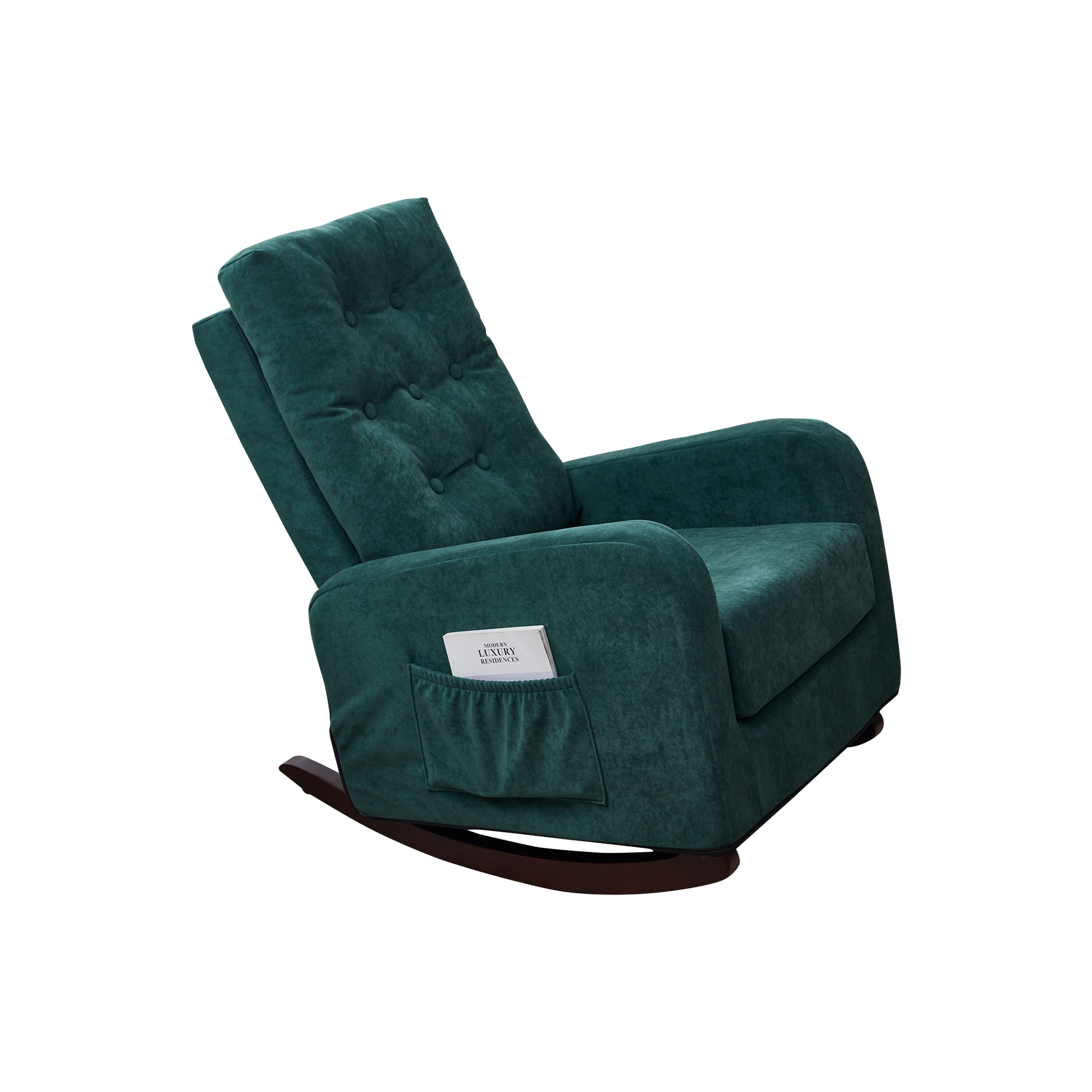 Accent Chair Tv Chair Living Room Chair Lazy Recliner Comfortable Fabric Leisure Sofa,Modern High Back Armchair Antique Green Metal & Wood Metal