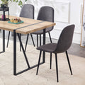 A Set Of 4 Modern Medieval Style Restaurant Cushioned Side Chairs, Equipped With Soft Cushions And Black Metal Legs, Suitable For Kitchens, Lounges, And Farmhouses. B0501A Dark Gray Foam Metal