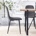 A Set Of 4 Modern Medieval Style Restaurant Cushioned Side Chairs, Equipped With Soft Cushions And Black Metal Legs, Suitable For Kitchens, Lounges, And Farmhouses. B0501A Dark Gray Foam Metal