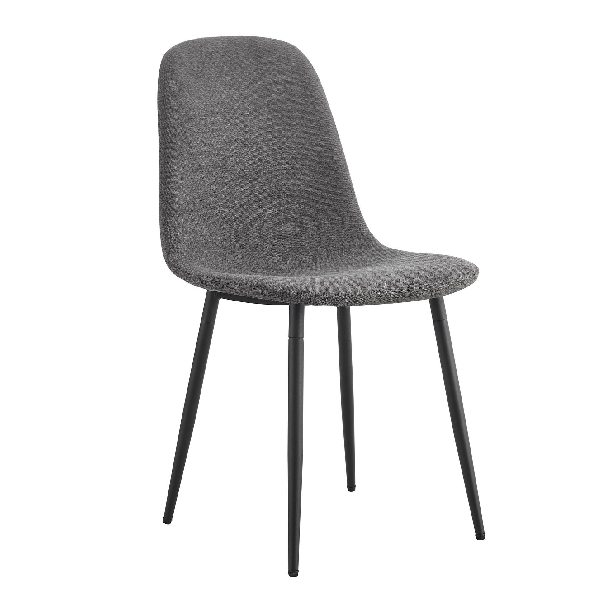 A Set Of 4 Modern Medieval Style Restaurant Cushioned Side Chairs, Equipped With Soft Cushions And Black Metal Legs, Suitable For Kitchens, Lounges, And Farmhouses. B0501A Dark Gray Foam Metal