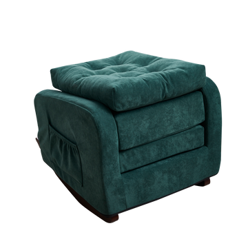 Accent Chair Tv Chair Living Room Chair Lazy Recliner Comfortable Fabric Leisure Sofa,Modern High Back Armchair Antique Green Metal & Wood Metal