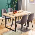 A Set Of 6 Modern Medieval Style Restaurant Cushioned Side Chairs, Equipped With Soft Cushions And Black Metal Legs, Suitable For Kitchens, Lounges, And Farmhouses. B0501A Dark Gray Metal