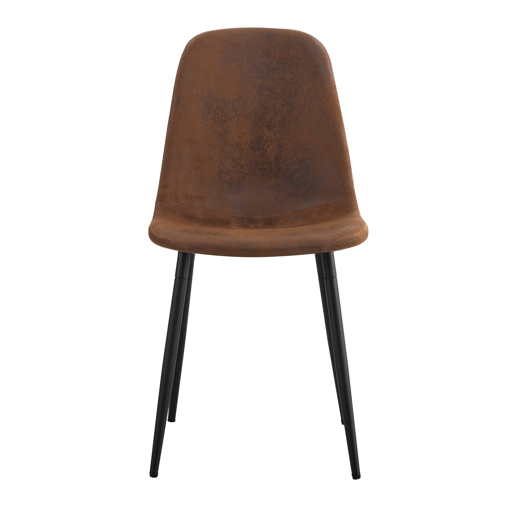 A Set Of 4 Modern Medieval Style Restaurant Cushioned Side Chairs, Equipped With Soft Cushions And Black Metal Legs, Suitable For Kitchens, Lounges, And Farmhouses. B0501A Brown Foam Metal