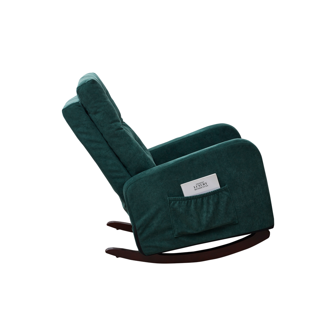 Accent Chair Tv Chair Living Room Chair Lazy Recliner Comfortable Fabric Leisure Sofa,Modern High Back Armchair Antique Green Metal & Wood Metal