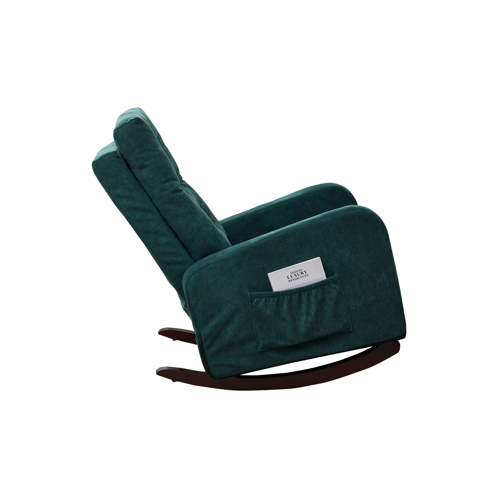 Accent Chair Tv Chair Living Room Chair Lazy Recliner Comfortable Fabric Leisure Sofa,Modern High Back Armchair Antique Green Metal & Wood Metal