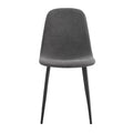 A Set Of 4 Modern Medieval Style Restaurant Cushioned Side Chairs, Equipped With Soft Cushions And Black Metal Legs, Suitable For Kitchens, Lounges, And Farmhouses. B0501A Dark Gray Foam Metal