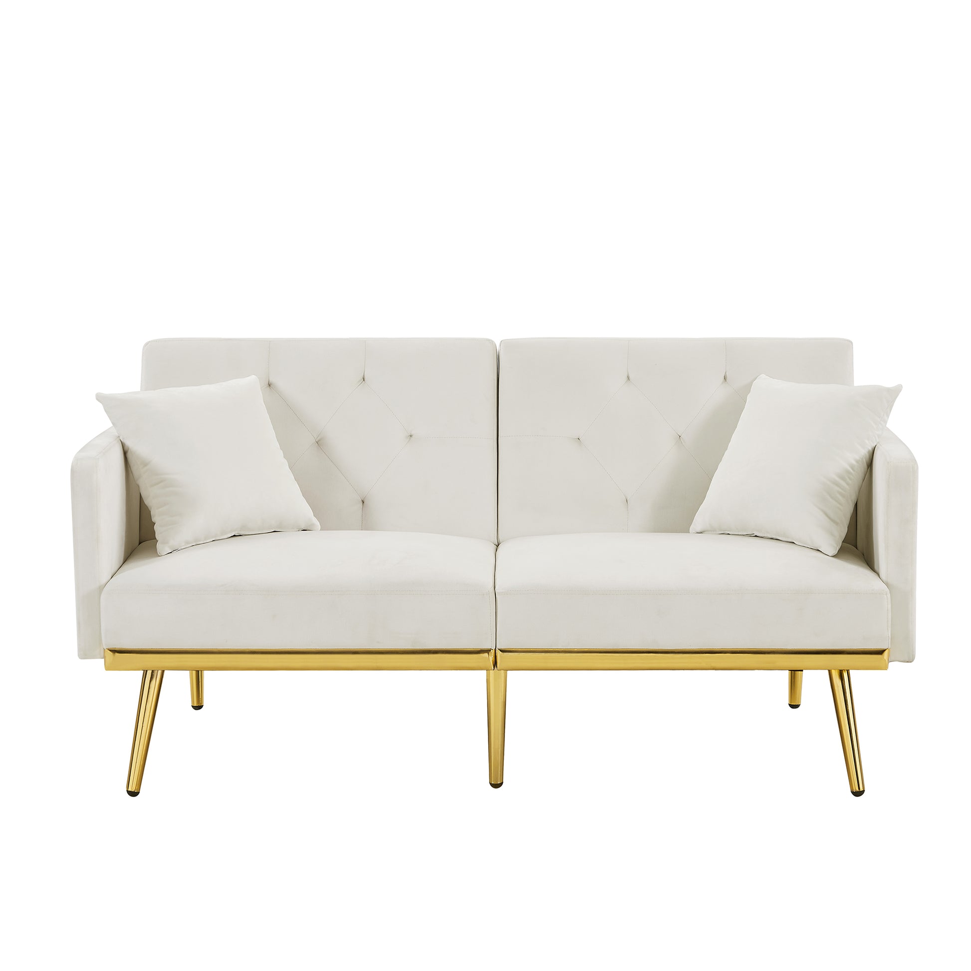 Cream White Velvet Sofa Bed Cream White Velvet Wood Foam Velvet 2 Seat