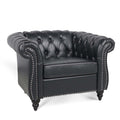 1 Seater Sofa For Living Room Black Pu