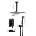 10Inch Shower System With Rain Shower Faucet Sets Matte Black Stainless Steel