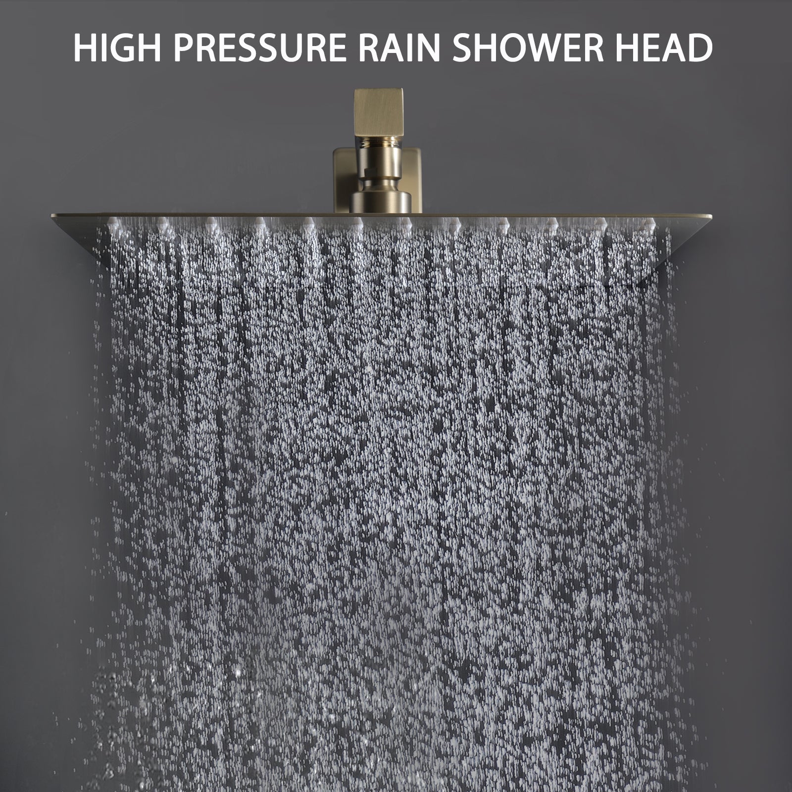 12 Inch Bathroom Rain Shower Combo Set With Hand Shower Brushed Gold Stainless Steel