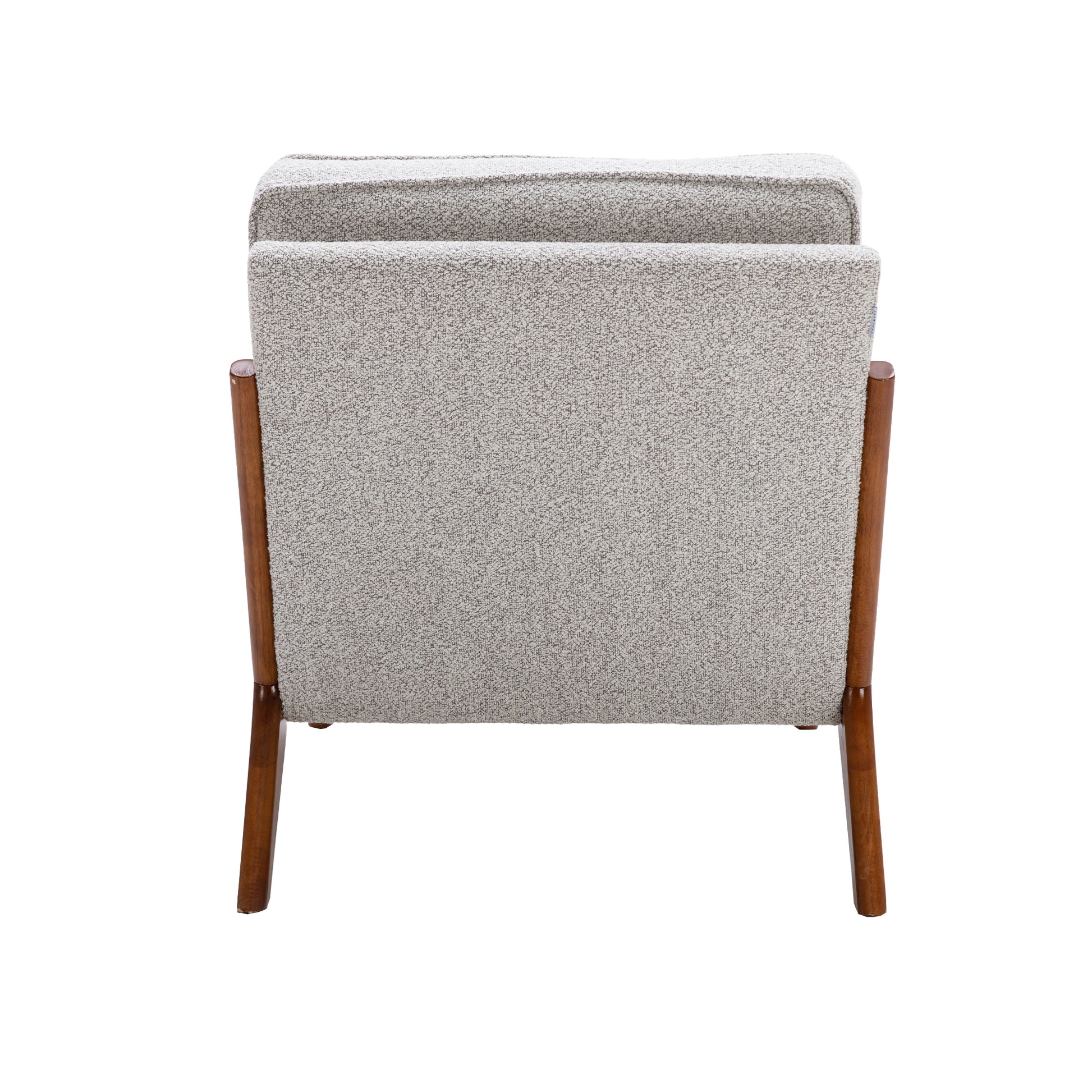 Coolmore Mid Century Modern Accent Chair, Comfy Fabric Living Room Chairs With Solid Wood Frame, Lounge Reading Armchair, Easy Assembly Oyster Grey Oyster Grey Primary Living Space Foam Boucle