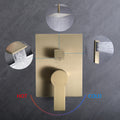 10Inch Shower System With Rain Shower Faucet Sets Brushed Gold Stainless Steel