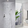 12 Inch Bathroom Rain Shower Combo Set With Hand Shower Brushed Nickel Stainless Steel