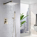 12 Inch Bathroom Rain Shower Combo Set With Hand Shower Brushed Gold Stainless Steel