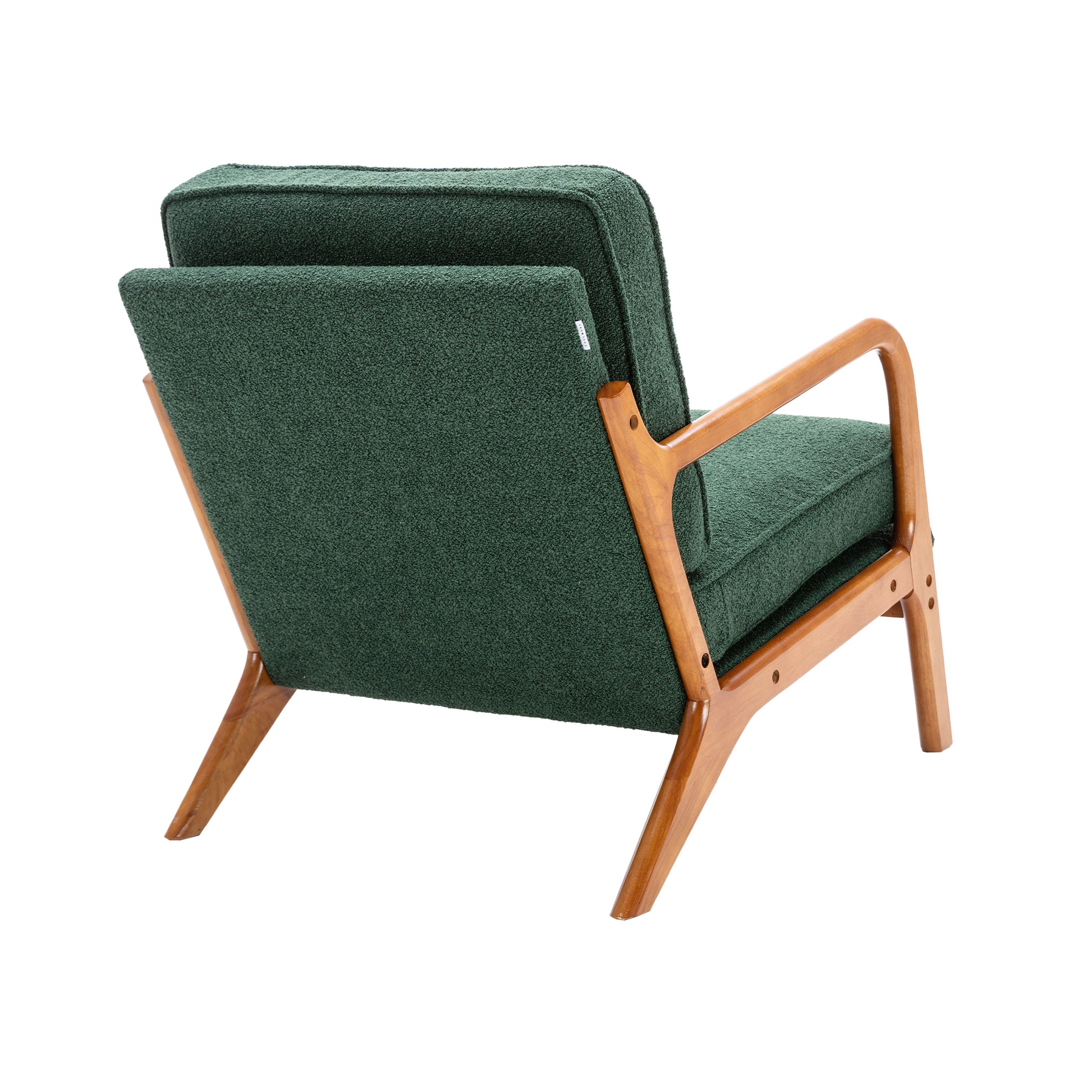 Coolmore Mid Century Modern Accent Chair, Comfy Fabric Living Room Chairs With Solid Wood Frame, Lounge Reading Armchair, Easy Assembly Emerald Emerald Primary Living Space Foam Boucle