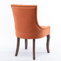 Ultra Side Dining Chair Thickened Fabric Chairs With Neutrally Toned Solid Wood Legs Bronze Nail Head Set Of 2 Orange Orange Foam Fabric