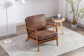 Coolmore Mid Century Modern Accent Chair, Comfy Fabric Living Room Chairs With Solid Wood Frame, Lounge Reading Armchair, Easy Assembly Coffee Coffee Primary Living Space Foam Microfiber