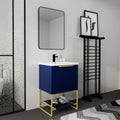 24 Inch Freestanding Bathroom Vanity With Resin navy blue-plywood