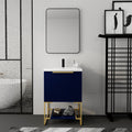 24 Inch Freestanding Bathroom Vanity With Resin navy blue-plywood