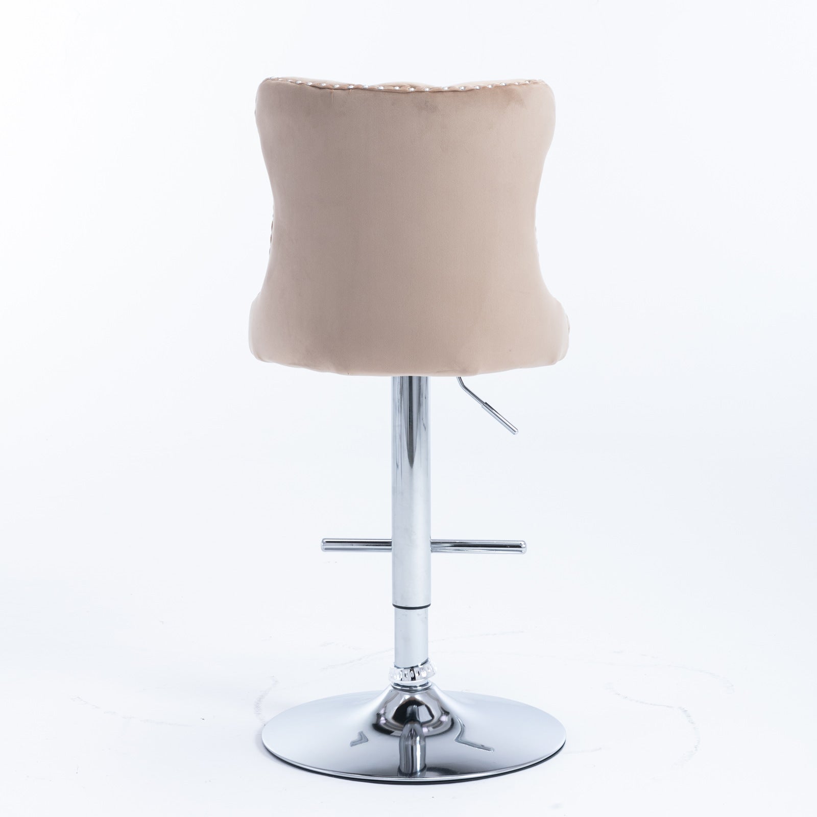 Swivel Velvet Barstools Adjusatble Seat Height From 25 33 Inch, Modern Upholstered Chrome Base Bar Stools With Backs Comfortable Tufted For Home Pub And Kitchen Island Khaki,Set Of 2 Khaki Foam Velvet