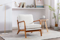 Coolmore Mid Century Modern Accent Chair, Comfy Fabric Living Room Chairs With Solid Wood Frame, Lounge Reading Armchair, Easy Assembly Beige Beige Primary Living Space Foam Boucle