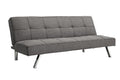 Metal Frame, Stainless Leg, Futon, Sofa Bed Grey Fabric