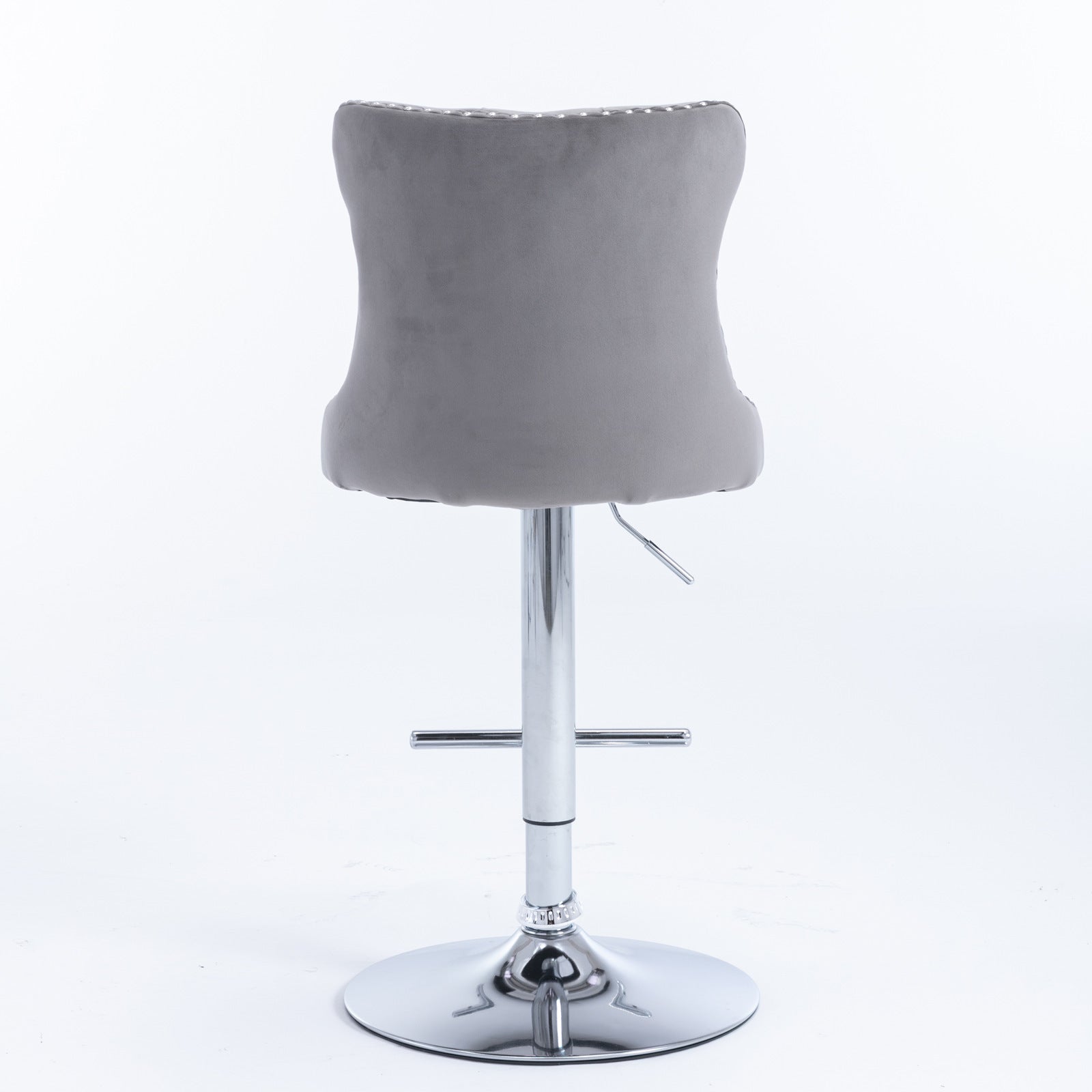 Swivel Velvet Barstools Adjusatble Seat Height From 25 33 Inch, Modern Upholstered Chrome Base Bar Stools With Backs Comfortable Tufted For Home Pub And Kitchen Island Gray,Set Of 2 Gray Foam Velvet