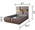 Lorenzo Gold Detailed Tufted Upholstery Queen Bed Made With Wood In Gray Box Spring Not Required Queen Gray Wood Bedroom Modern Acacia Bed Frame Wood