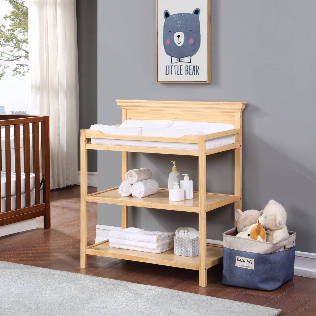 Universal Changing Table Natural Natural Solid Wood