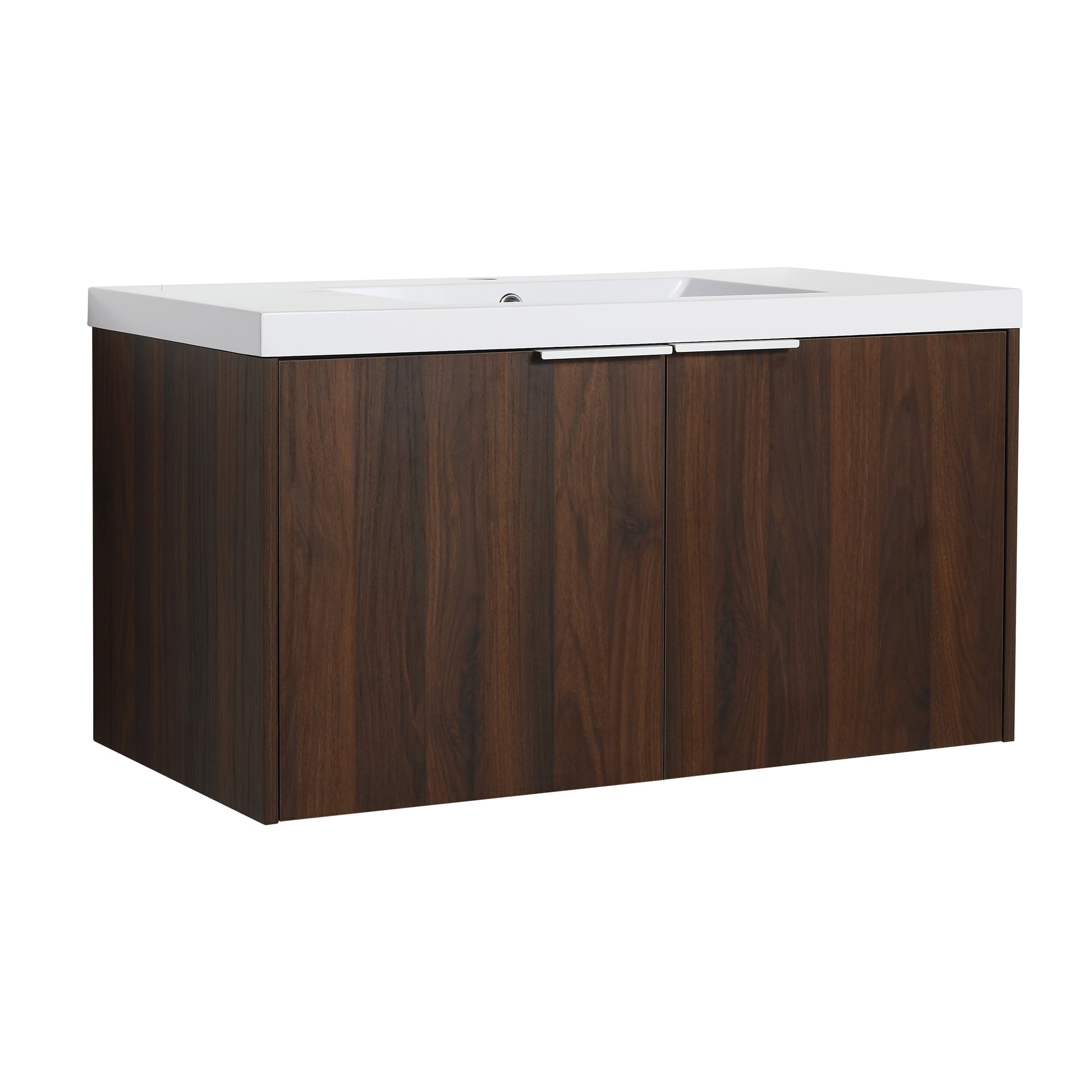 84 Inch Soft Close Doors Bathroom Vanity With Sink, A Small Storage Shelves, 36" And 12" Combination Cabinet, Kd Packing California Walnut 4 1 Bathroom Wall Mounted Modern Plywood