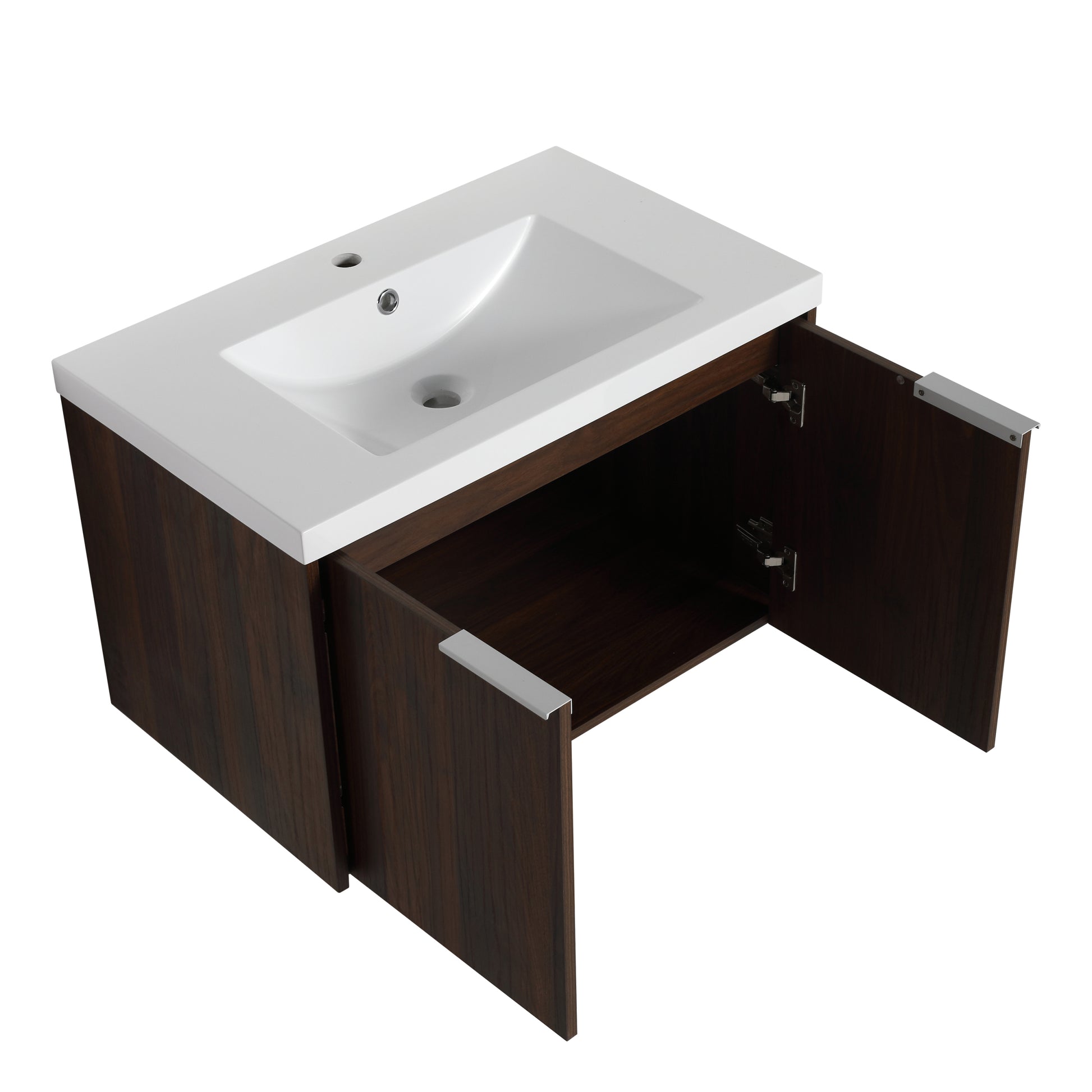 Soft Close Doors Bathroom Vanity With Sink,30 Inch For Small Bathroom,30X18 00630Caw Kd Packing California Walnut 2 Wall Mounted Modern Plywood Plywood