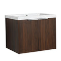 Bathroom Cabinet With Sink,Soft Close Doors,Float Mounting Design,24 Inch For Small Bathroom,24X18 00624Caw Kd Packing California Walnut Bathroom Modern Plywood Plywood