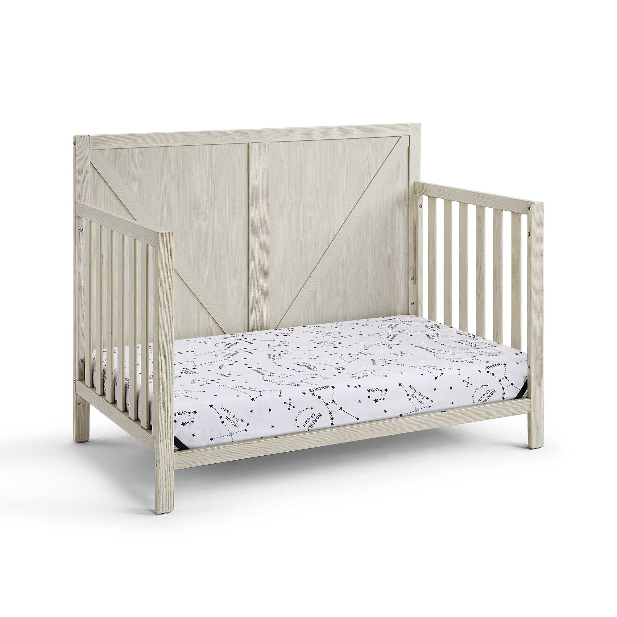 Barnside 4 in 1 Convertible Crib Washed Gray grey-solid wood