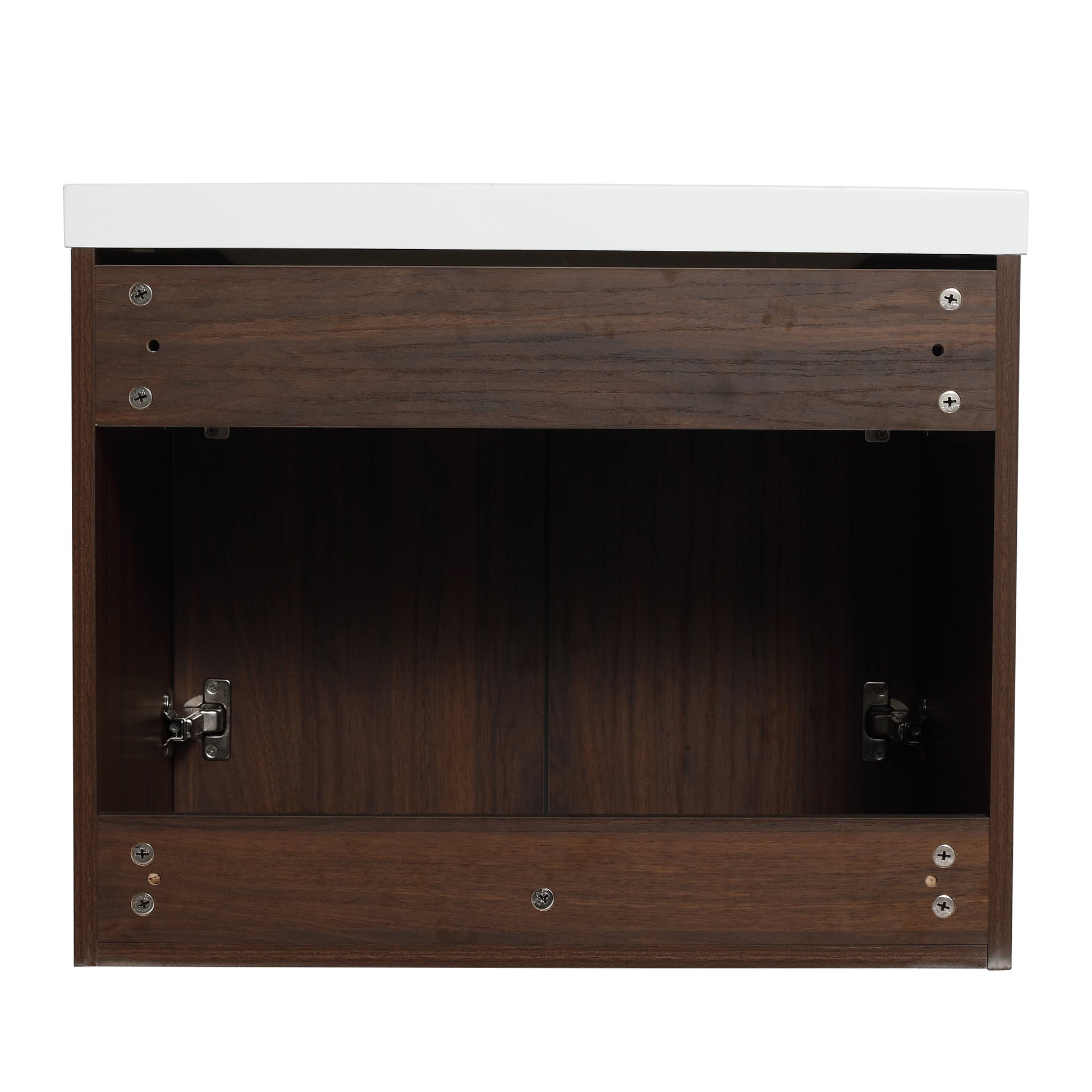 60 Inch Soft Close Doors Bathroom Vanity With Sink, A Small Storage Shelves, 24" And 12" Combination Cabinet, Kd Packing California Walnut 4 1 Bathroom Wall Mounted Modern Plywood