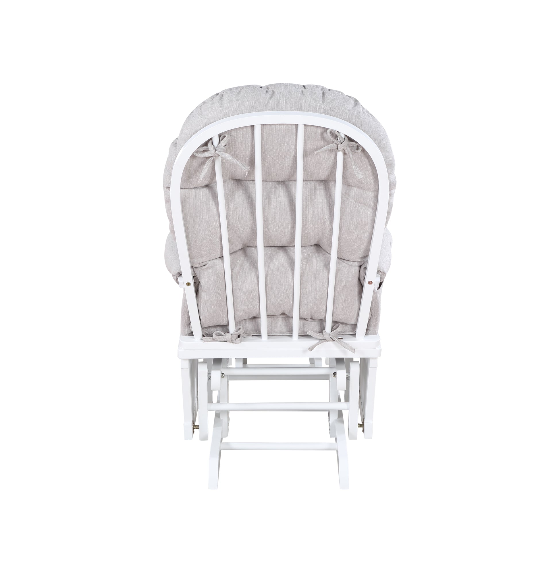 Madison Glider & Ottoman White Woven Gray White Polyester Solid Wood