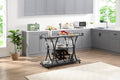 Industrial Bar Cart Kitchen Bar&Serving Cart For Home With Wheels 3 Tier Storage Shelves Black Gray Mdf Iron