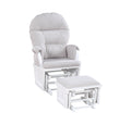 Madison Glider & Ottoman White Woven Gray White Polyester Solid Wood