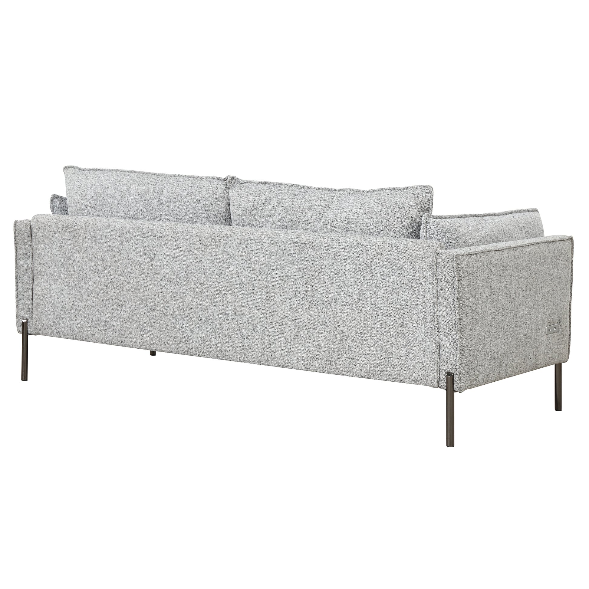 76.2" Modern Style 3 Seat Sofa Linen Fabric Upholstered Couch Furniture 3 Seats Couch For Different Spaces,Living Room,Apartment Gray Foam Linen