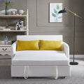 Twins Sofa Bed Cream White Fabric Cream White Foam Fabric