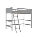 Solid Wood Twin Size Loft Bed With Ladder Gray Old Sku: Wf191903Aae Gray Solid Wood