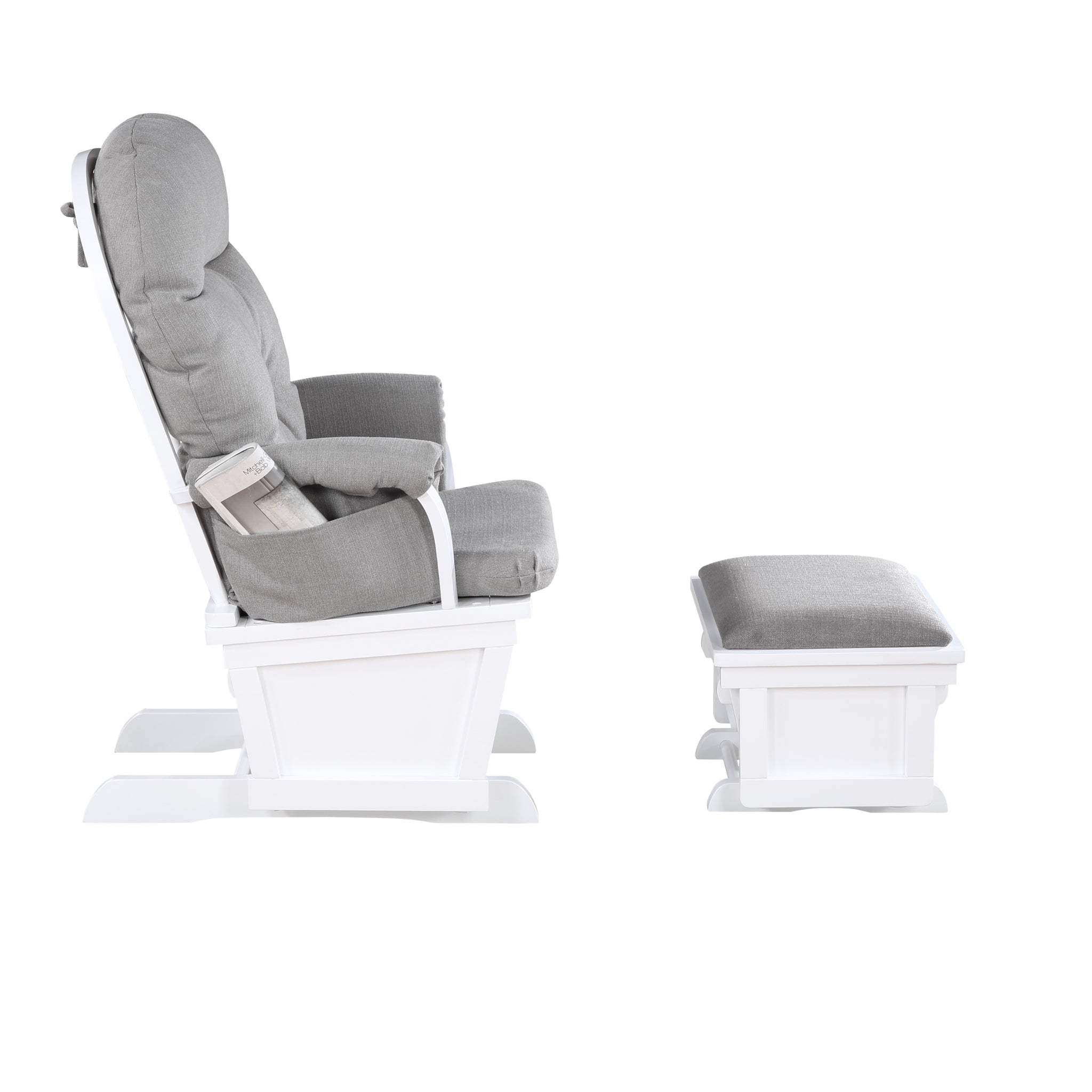 Madison Glider & Ottoman White Oyster white-polyester-solid wood