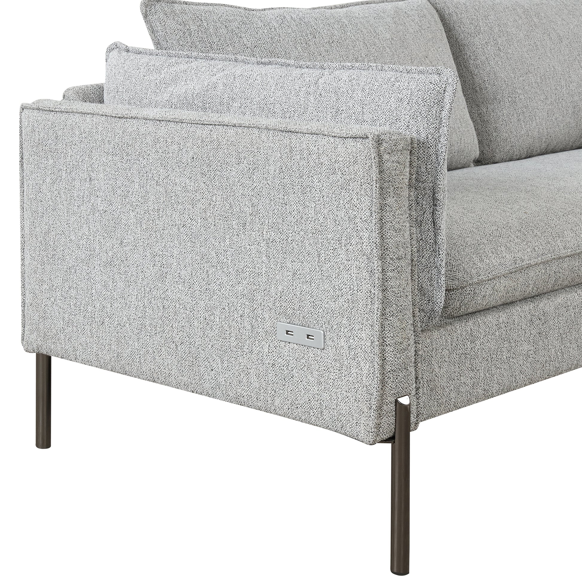 76.2" Modern Style 3 Seat Sofa Linen Fabric Upholstered Couch Furniture 3 Seats Couch For Different Spaces,Living Room,Apartment Gray Foam Linen