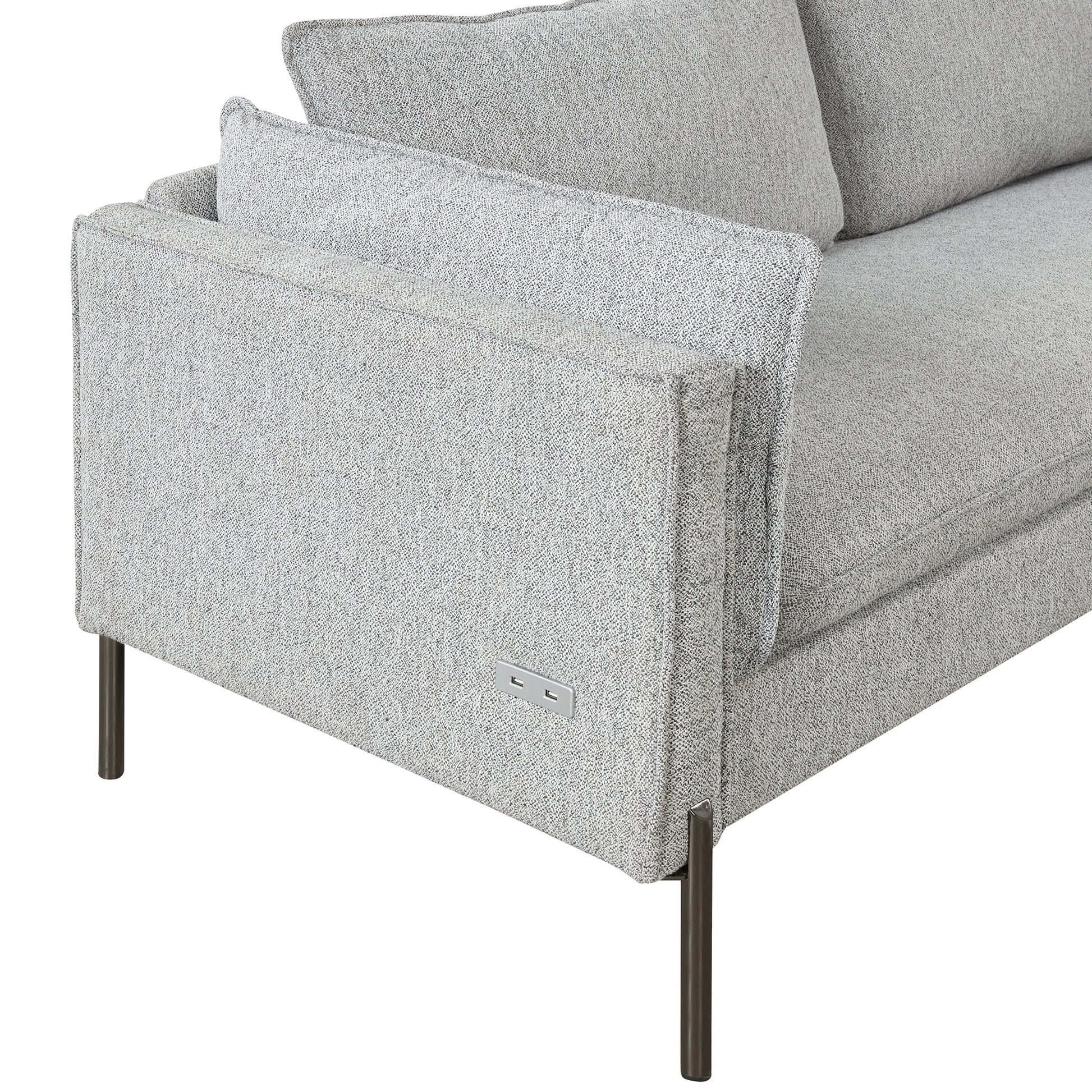 76.2" Modern Style 3 Seat Sofa Linen Fabric Upholstered Couch Furniture 3 Seats Couch For Different Spaces,Living Room,Apartment Gray Foam Linen