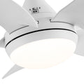 30 In Intergrated Led Ceiling Fan Lighting With White Abs Blade Matte White Abs