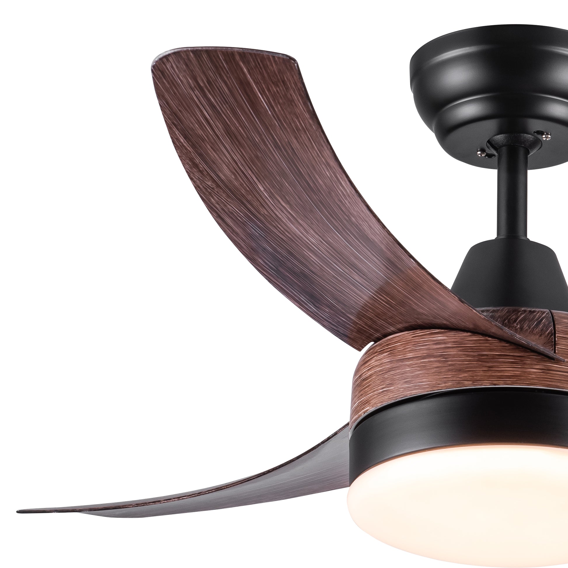 42 In Intergrated Led Ceiling Fan Lighting With Brown Wood Grain Abs Blade Brown Abs